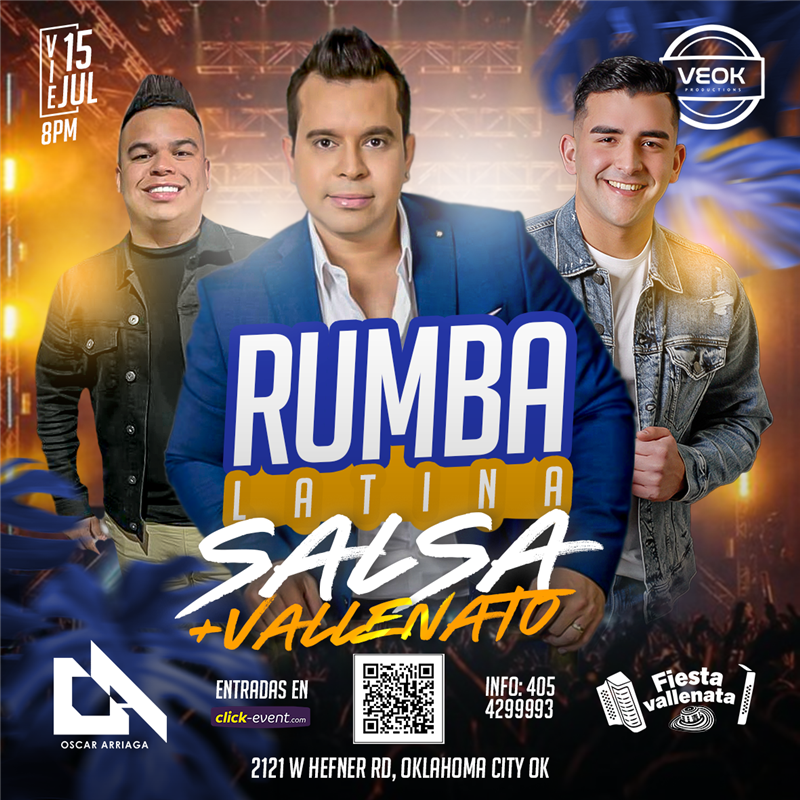 Get Information and buy tickets to Rumba Latina - Salsa + Vallenato - Oklahoma City, OK.  on www.click-event.com