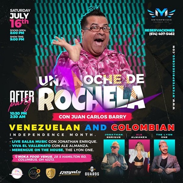 Get Information and buy tickets to Una noche de Rochela con Juan Carlos Barry - Columbus, OH. “After Party” Venezuelan and Colombian Independence Celebration. on www.click-event.com