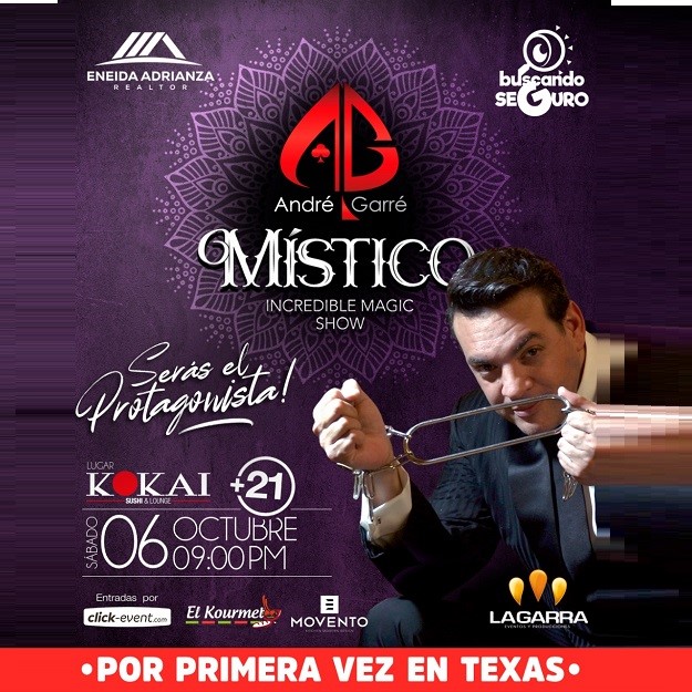 Obtener información y comprar entradas para Andre Garré - Mistico - Katy TX Increible Magic Show en www.click-event.com.