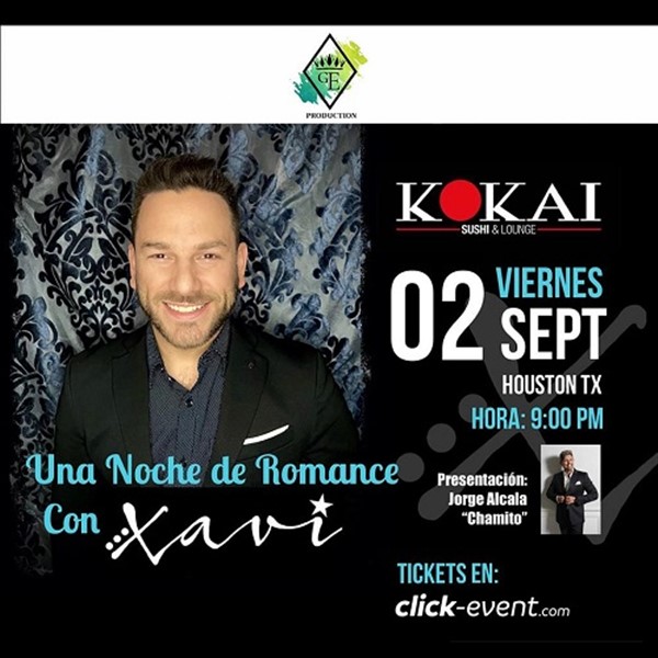 Get Information and buy tickets to Una noche de romance con Xavi - Katy, TX.  on www.click-event.com