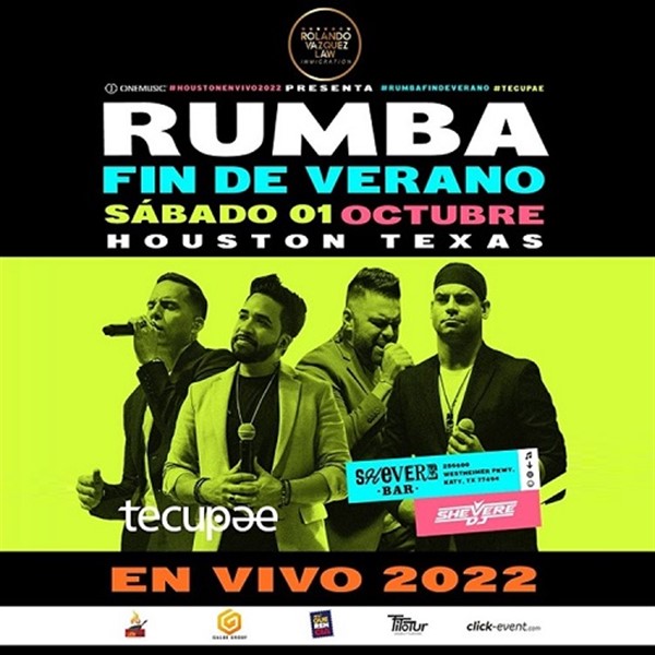 Get Information and buy tickets to Rumba "Fin de verano" - Houston, TX con Tecupae on www.click-event.com