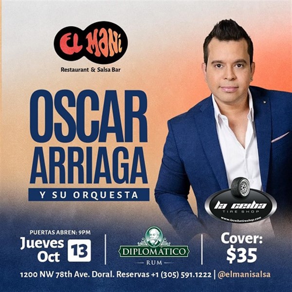 Obtener información y comprar entradas para Oscar Arriaga - En Concierto - Doral, FL.  en www.click-event.com.