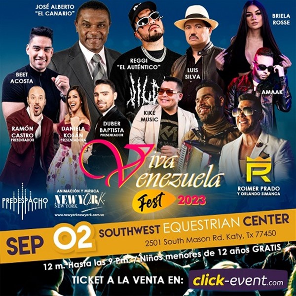 Obtener información y comprar entradas para Viva Venezuela Fest 2023 - Katy, TX  en www.click-event.com.