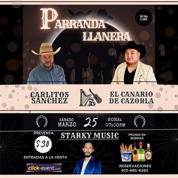 Get Information and buy tickets to Parranda Llanera - Dallas, TX.  on www.click-event.com