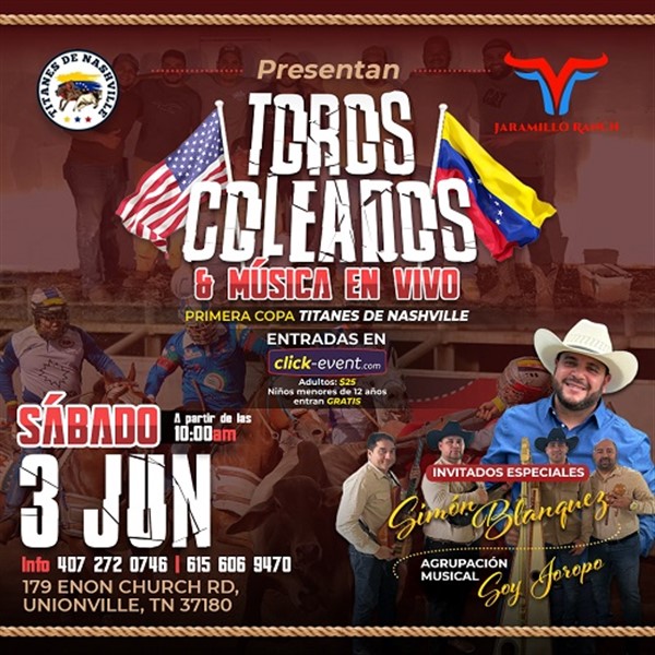 Get Information and buy tickets to Toros Coleados: Primera copa de Titanes - Nashville, TN.  on www.click-event.com