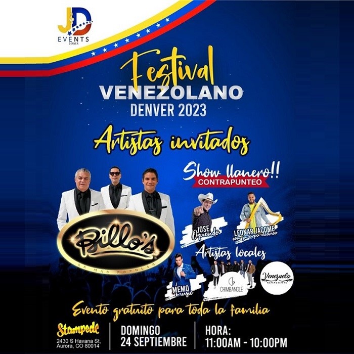 Get Information and buy tickets to Festival Venezolano Denver 2023 - Artistas Invitados  - Denver, CO  on www.click-event.com