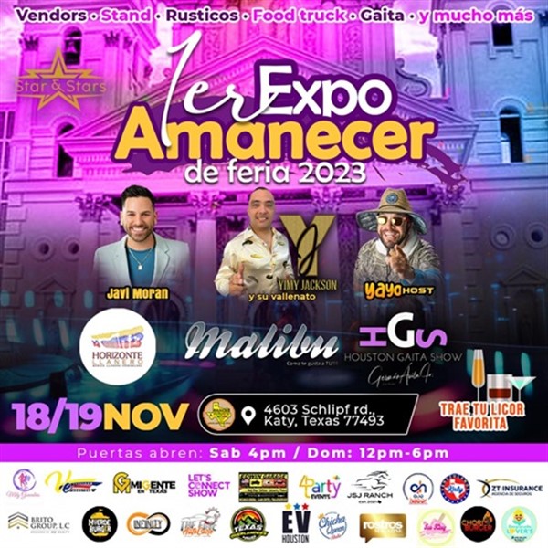 Get Information and buy tickets to 1er Expo Amanecer de Feria 2023 - Katy, TX 18 y 19 de Noviembre on www.click-event.com