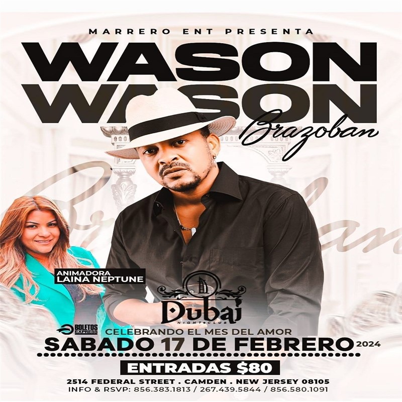 Get Information and buy tickets to Wason Brazoban - Musico Dominicano - Camden, NJ  on www click-event com