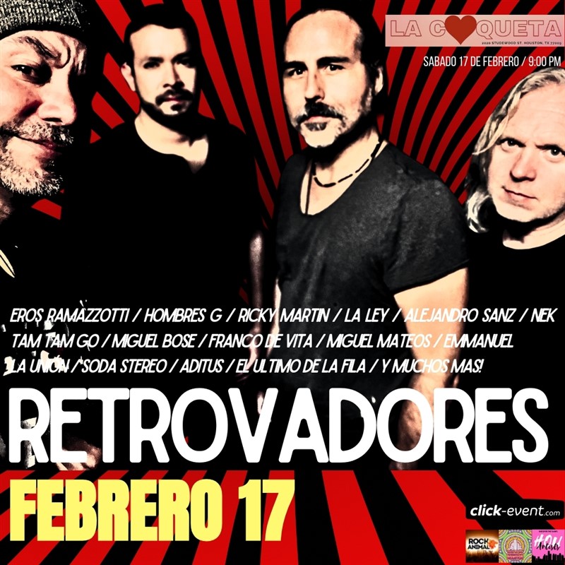 Get Information and buy tickets to Retrovadores - Lo mejor de la música Iberoamericana - Houston, TX  on www click-event com
