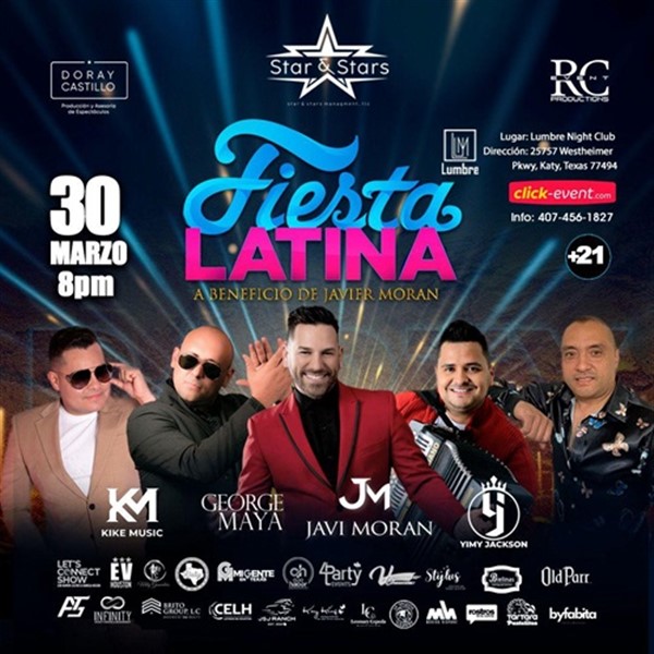 Obtener información y comprar entradas para Fiesta Latina a beneficio de Javier Moran - KatyTX  en www click-event com.