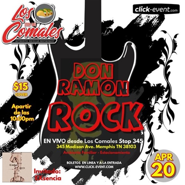 Obtener información y comprar entradas para Don Ramon - Rock & More - Memphis, TN  en www click-event com.