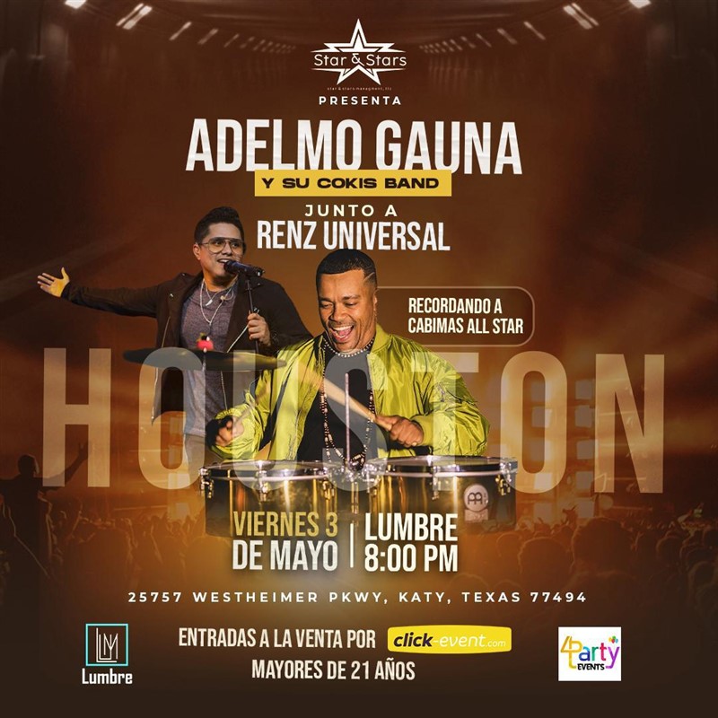Get Information and buy tickets to Adelmo Gauna y su Cokis Band - Recordando Cabimas All Star - Katy, TX  on www click-event com