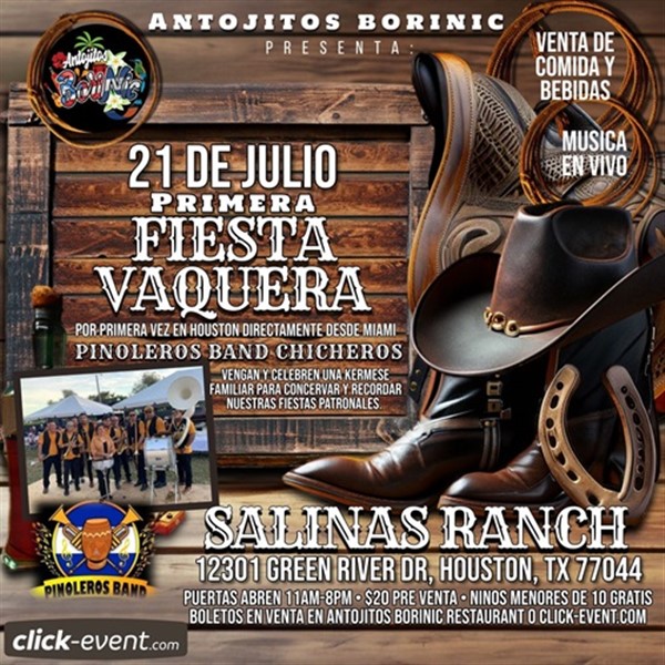Get Information and buy tickets to 1era Fiesta Vaquera - Música en vivo - Houston, TX  on www click-event com