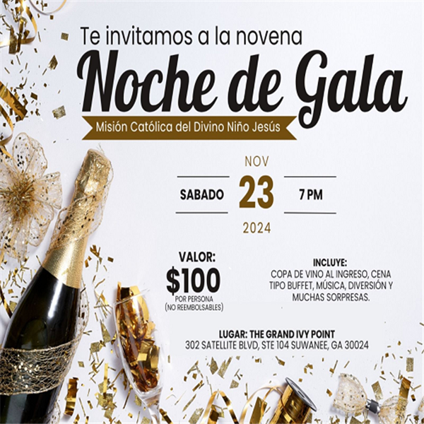 Get Information and buy tickets to Noche de gala - Misión Católica del Divino niño Jesús - Suwanee, GA  on www click-event com