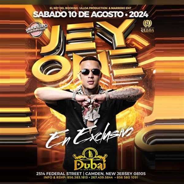Get Information and buy tickets to Jey One - En exclusivo - Camden, NJ  on www click-event com