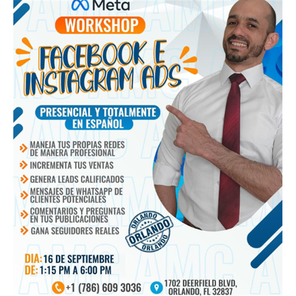 Get Information and buy tickets to Facebook e Instagram Ads - Workshop - Orlando, Fl  on www click-event com