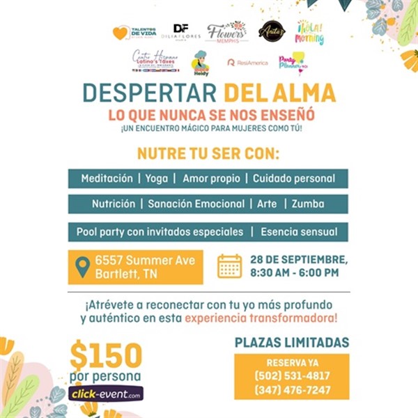 Obtener información y comprar entradas para Despertar del Alma - Bartlett, TN Lo que nuca se nos enseño en www click-event com.