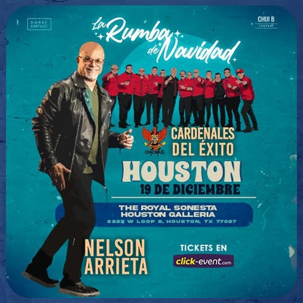 Obtener información y comprar entradas para La Rumba de Navidad - Cardenales del Exito - Nelson Arrieta - Houston, TX  en www click-event com.