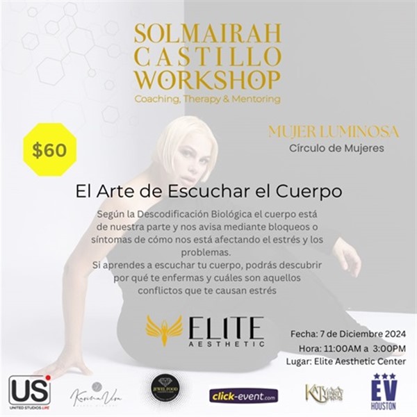 Obtener información y comprar entradas para Solmaira Castillo Workshop - El arte de escuchar al cuerpo - Katy TX  en www click-event com.