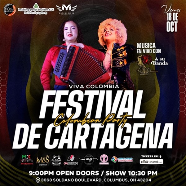 Get Information and buy tickets to Festival de Cartagena - Colombian Party - Columbus, OH Show: 10:30pm on www click-event com