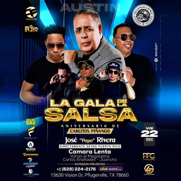 Obtener información y comprar entradas para La Gala de la Salsa - Aniversario de Carlitos Piñango - Austin, TX  en www click-event com.