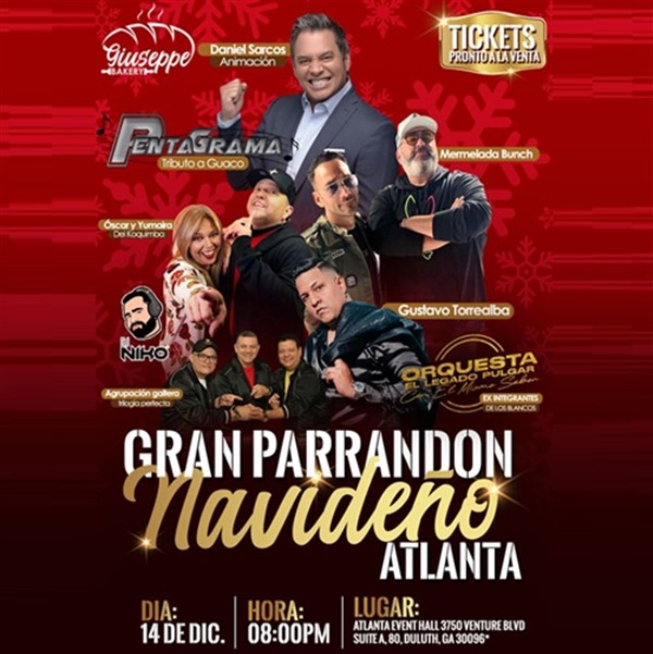 Obtener información y comprar entradas para Gran Parrandon Navideño - Fiesta Navideña - Atlanta, GA  en www click-event com.