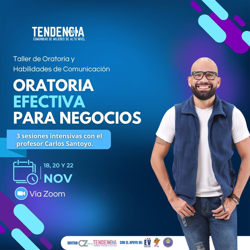 Obtener información y comprar entradas para Taller: Oratoria Efectiva para Negocios - con el Profesor Carlos Santoyo - Online  en www click-event com.