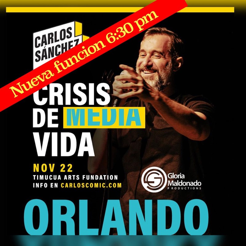 Get Information and buy tickets to Carlos Sanchez - Stand up comedy: Crisis de Media Vida - Orlando, FL  on www click-event com