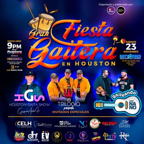 Get Information and buy tickets to Gran Fiesta Gaitera en Houston - Gaiteando con Nano de Nano Silva, Houston Gaita Show de German Avila Jr y La Trilogia Perfecta- Houston, TX  on www click-event com