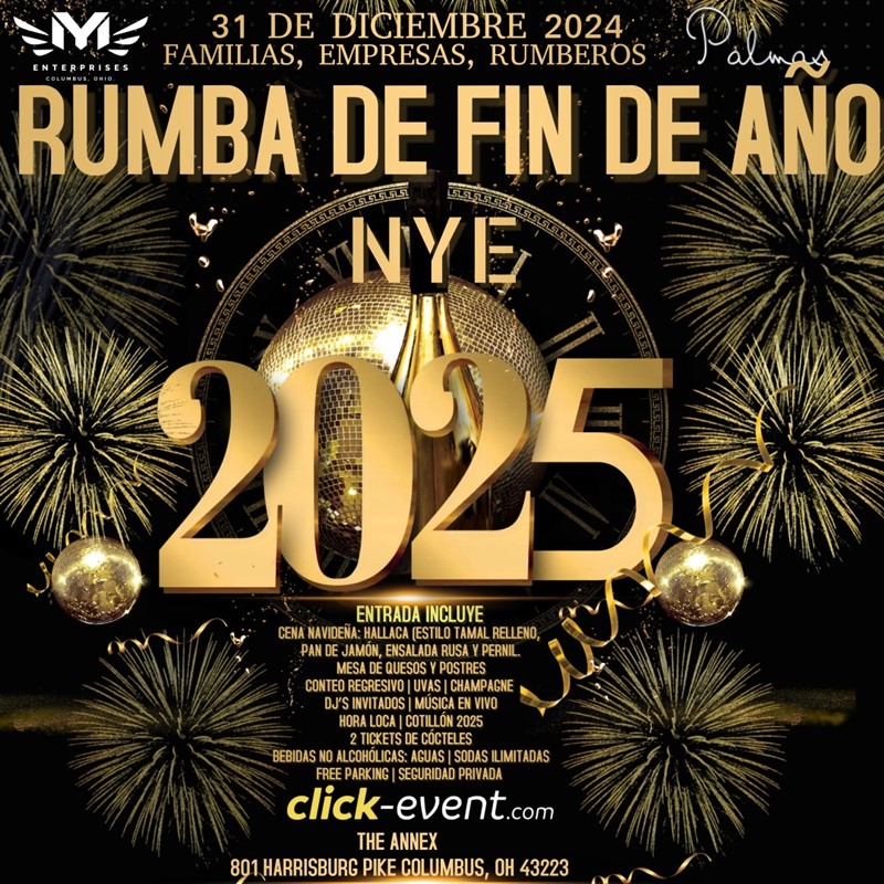 Get Information and buy tickets to Rumba de Fin de Año - New Year Eve 2025 - Columbus, OH  on www click-event com