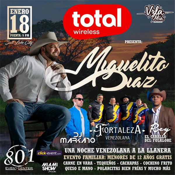 Get Information and buy tickets to Miguelito Diaz - Salt Lake UT Puerta 9 pm on www click-event com