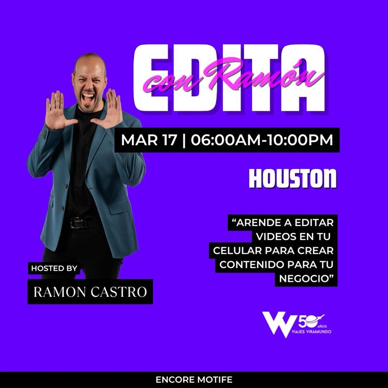 Obtener información y comprar entradas para Edita Videos con Ramón Castro - Katy TX  en www click-event com.