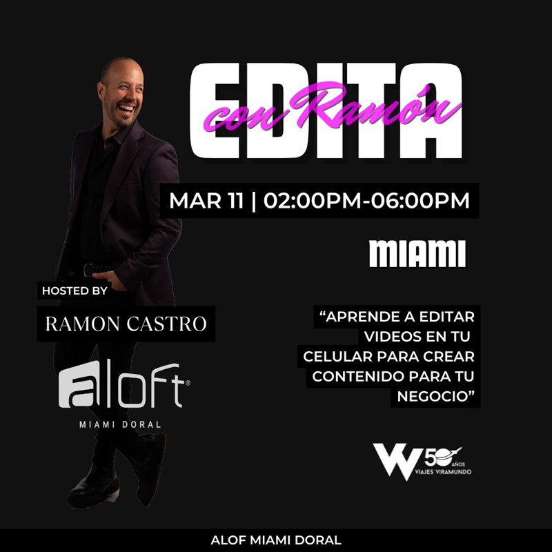 Obtener información y comprar entradas para Edita Videos con Ramón Castro - Doral FL  en www click-event com.