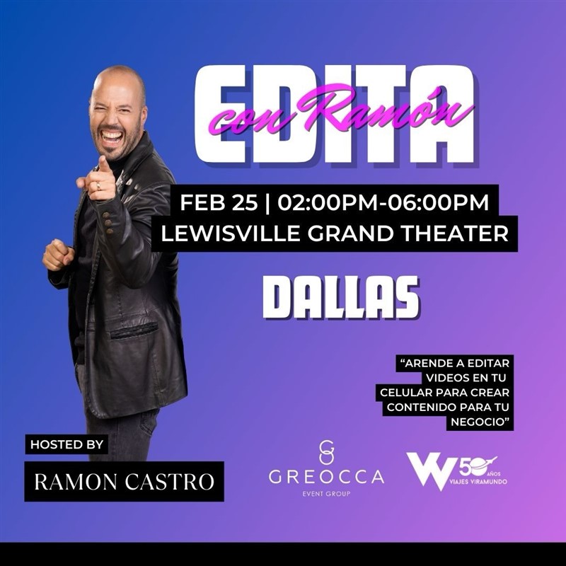 Obtener información y comprar entradas para Edita con Ramon Castro - Dallas, Tx  en www click-event com.