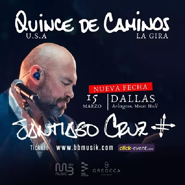 Get Information and buy tickets to Santiago Cruz - Tour 2025 - Quince de Caminos - Dallas, TX Doors: 6:00pm / Show: 7:00pm on ClickEvent