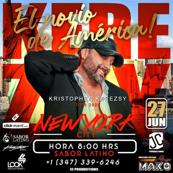 Get Information and buy tickets to El novio de America - Kristopher Kerezsy - Tour 2025 - New York City, NY  on www click-event com