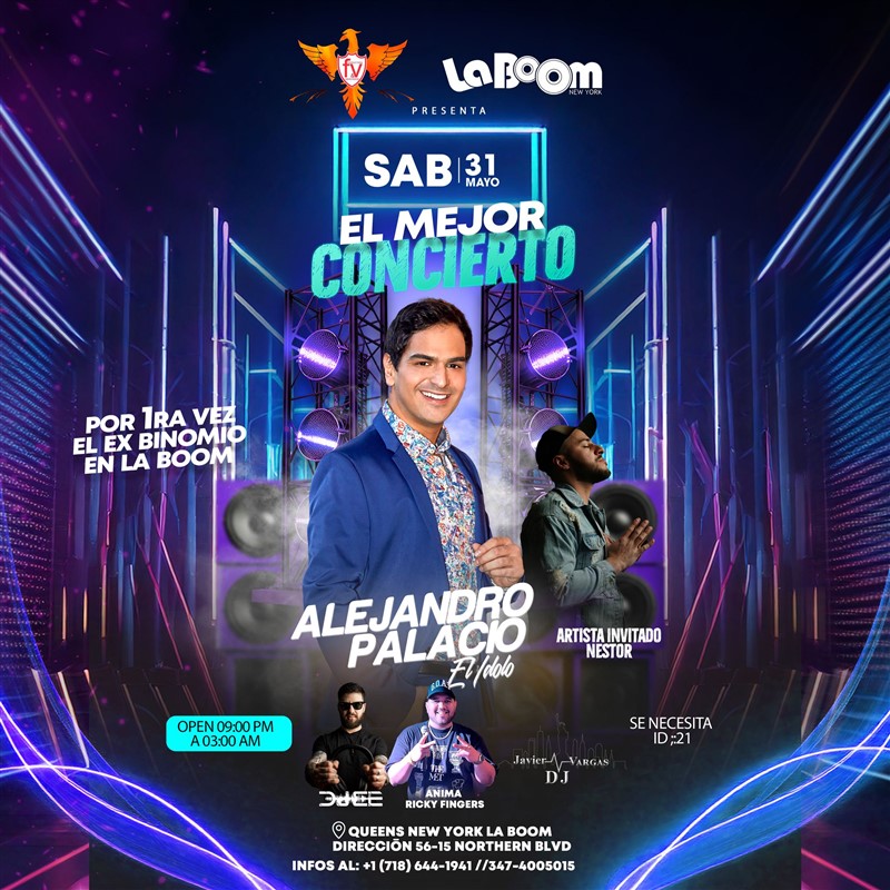 Get Information and buy tickets to Alejandro Palacio - El Idolo - Artista invitado: Nestor - Queens, NY +21 años on www click-event com