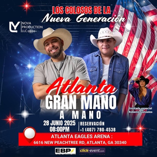 Get Information and buy tickets to Los Colosos - De la nueva generacion - Gran mano a mano con Miguelito Diaz y Fernando Tovar - Atlanta, GA  on www click-event com