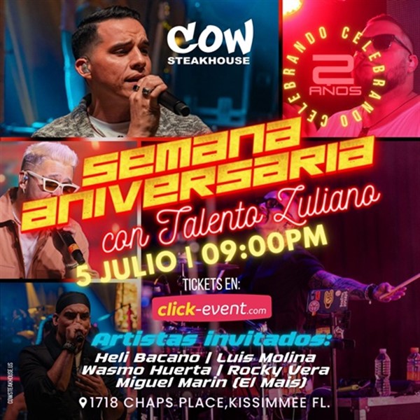 Get Information and buy tickets to Semana Aniversaria - con talento zuliano - Orlando, FL  on www click-event com