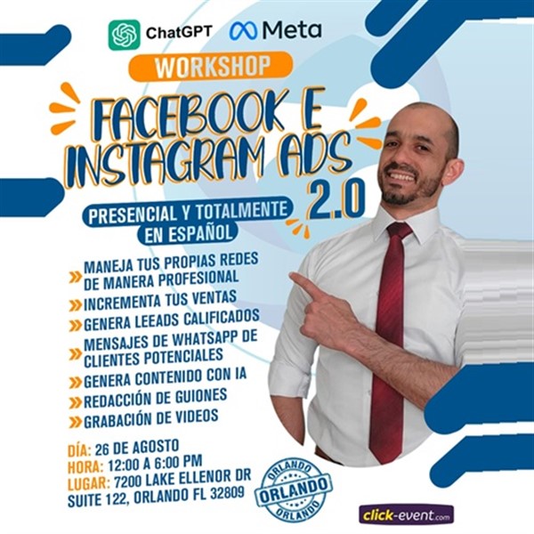 Get Information and buy tickets to Workshop - Facebook e Instagram Ads - Orlando, FL  on ClickEvent