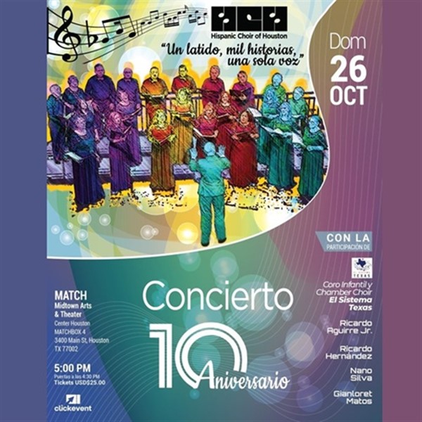 Get Information and buy tickets to Hispanic Choir of Houston - Concierto 10mo Aniversario - Un latido, mil historias, una sola voz - Houston, TX  on ClickEvent