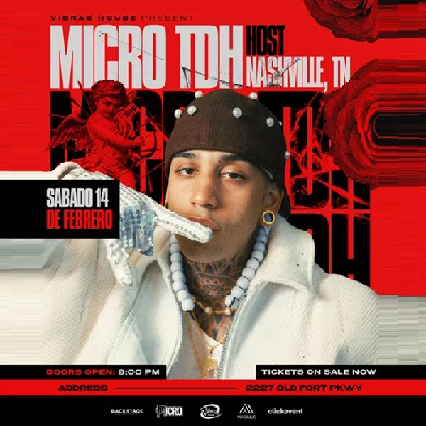 Get Information and buy tickets to Micro TDH - en concierto - Nashville, TN  on ClickEvent