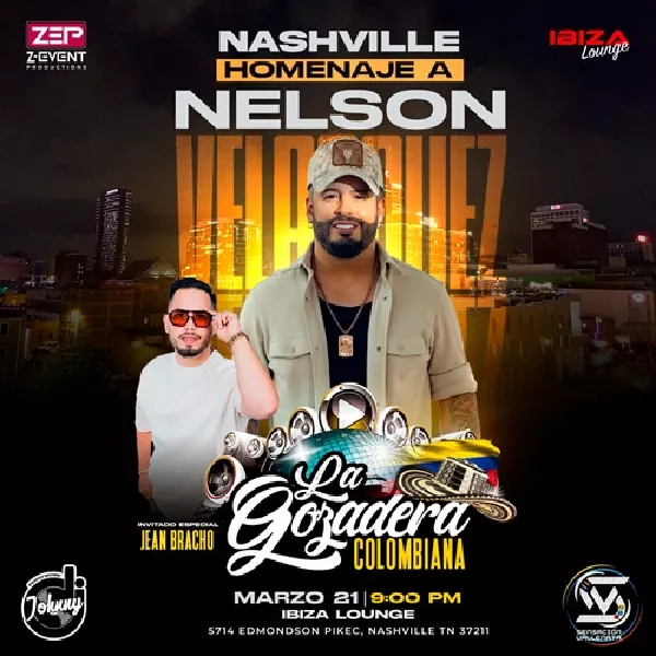 Get Information and buy tickets to La gozadera Colombiana - Jean Bracho - Homenaje a Nelson Velásquez  - Nashville, TN  on ClickEvent