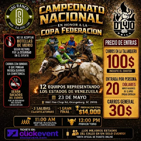 Campeonato Nacional - Copa Federación de GSG Ranch - Orangeburg, SC