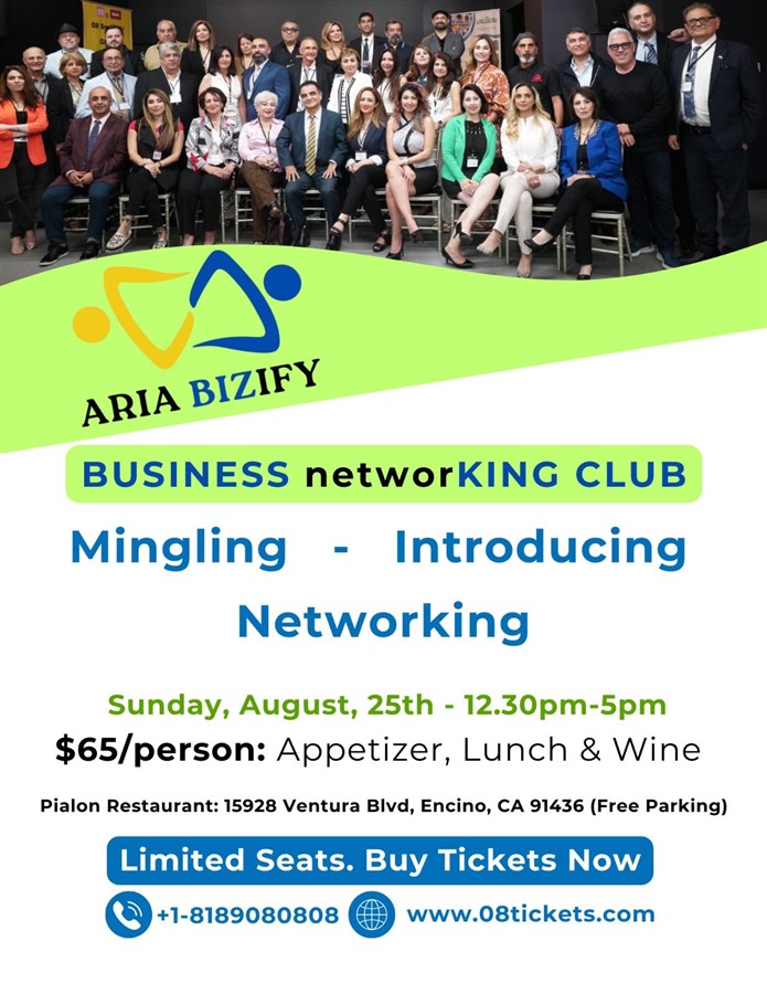 Get Information and buy tickets to Aria Bizify Business networking club on 08 Tickets