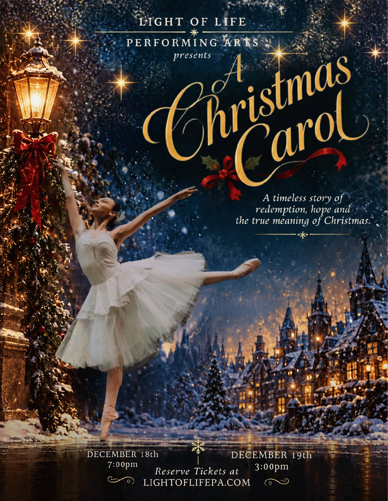 Get Information and buy tickets to LOLPA - A Christmas Carol  | Friday, 12/18 Friday, December 18 | 7:00pm on Light of Life Performing Arts