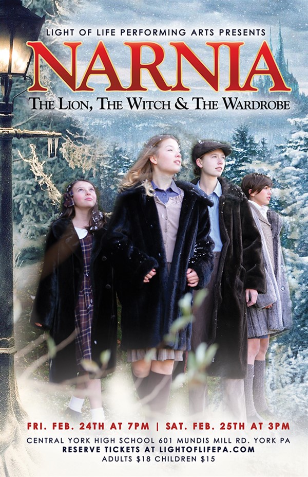 Get Information and buy tickets to Narnia: The Lion, the Witch & the Wardrobe Friday, February 24, 2023 7pm on Light of Life Performing Arts