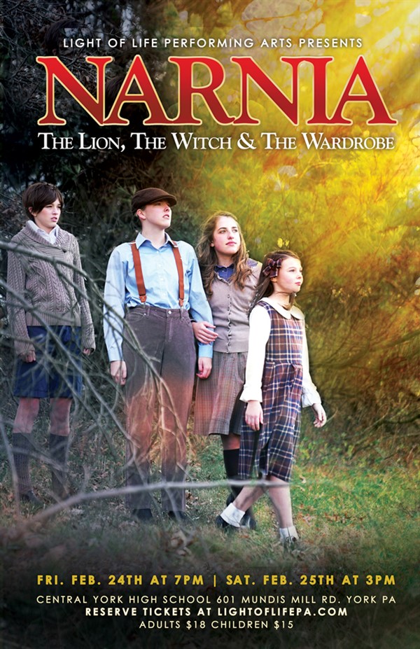 Get Information and buy tickets to Narnia: The Lion, the Witch & the Wardrobe Saturday, February 25, 2023 3pm on Light of Life Performing Arts