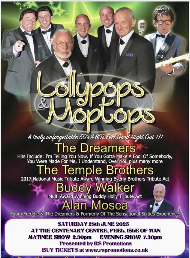 Lollypops & Moptops Fab 50's & Swinging 60's Music Show MATINEE SHOW on Jun 28, 14:30@Peel Centenary Centre - Buy tickets and Get information on RS PROMOTIONS 