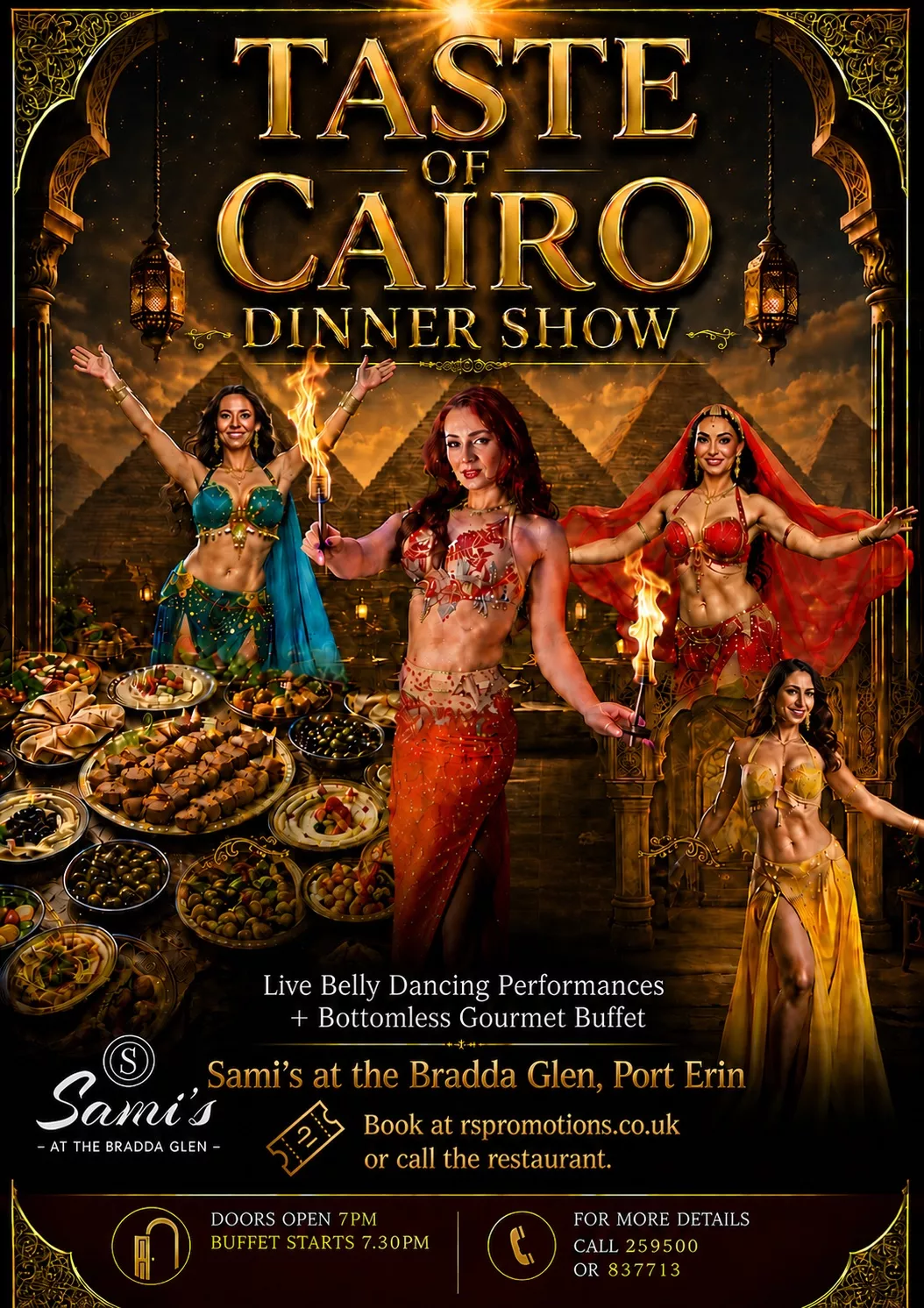 Get information & buy tickets toA Taste of Cairo Dinner Show at Sami's Bradda Glen, Port Erin Admit One - Reserved Table Seat on Jun 27, 19:30 @Sami's at the Bradda Glen